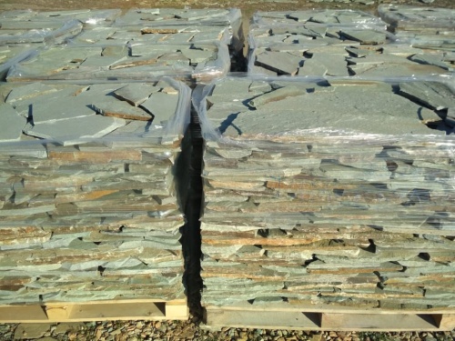 Плитняк златолит зелёный для цоколя, отмостки купить в Ирбите