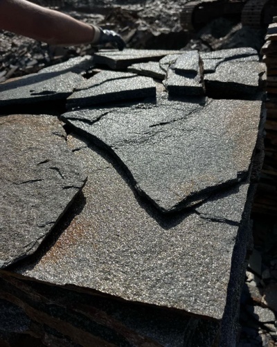 Плитняк златолит серебристый для фасада купить в Ирбите