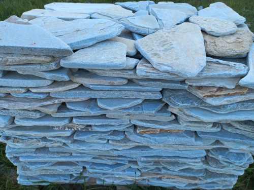 Плитняк златолит зелёный галтованный для цоколя купить в Ирбите