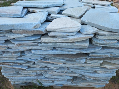 Плитняк златолит зелёный галтованный для цоколя купить в Ирбите